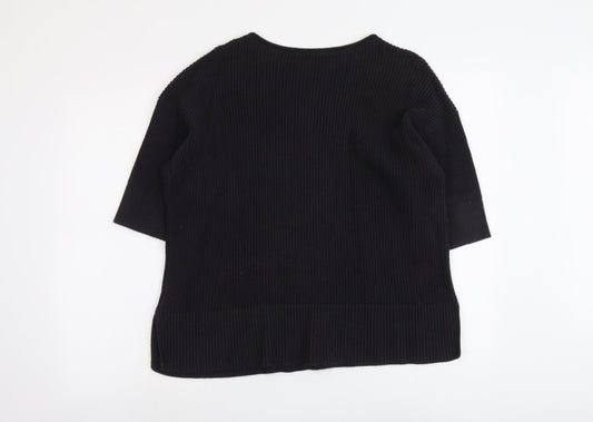 Gap Womens Black Round Neck Cotton Pullover Jumper Size XS