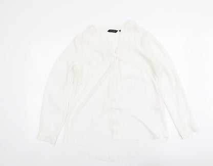 Womens UK Size 14 New Look White Basic Button-Up