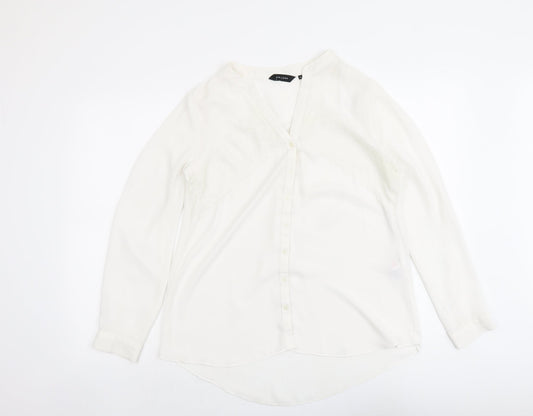 Womens UK Size 14 New Look White Basic Button-Up