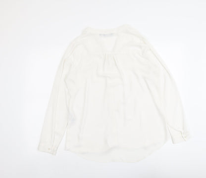 Womens UK Size 14 New Look White Basic Button-Up