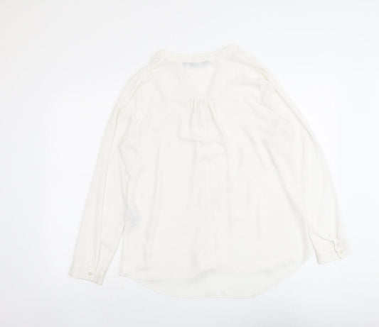 Womens UK Size 14 New Look White Basic Button-Up