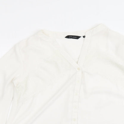 Womens UK Size 14 New Look White Basic Button-Up