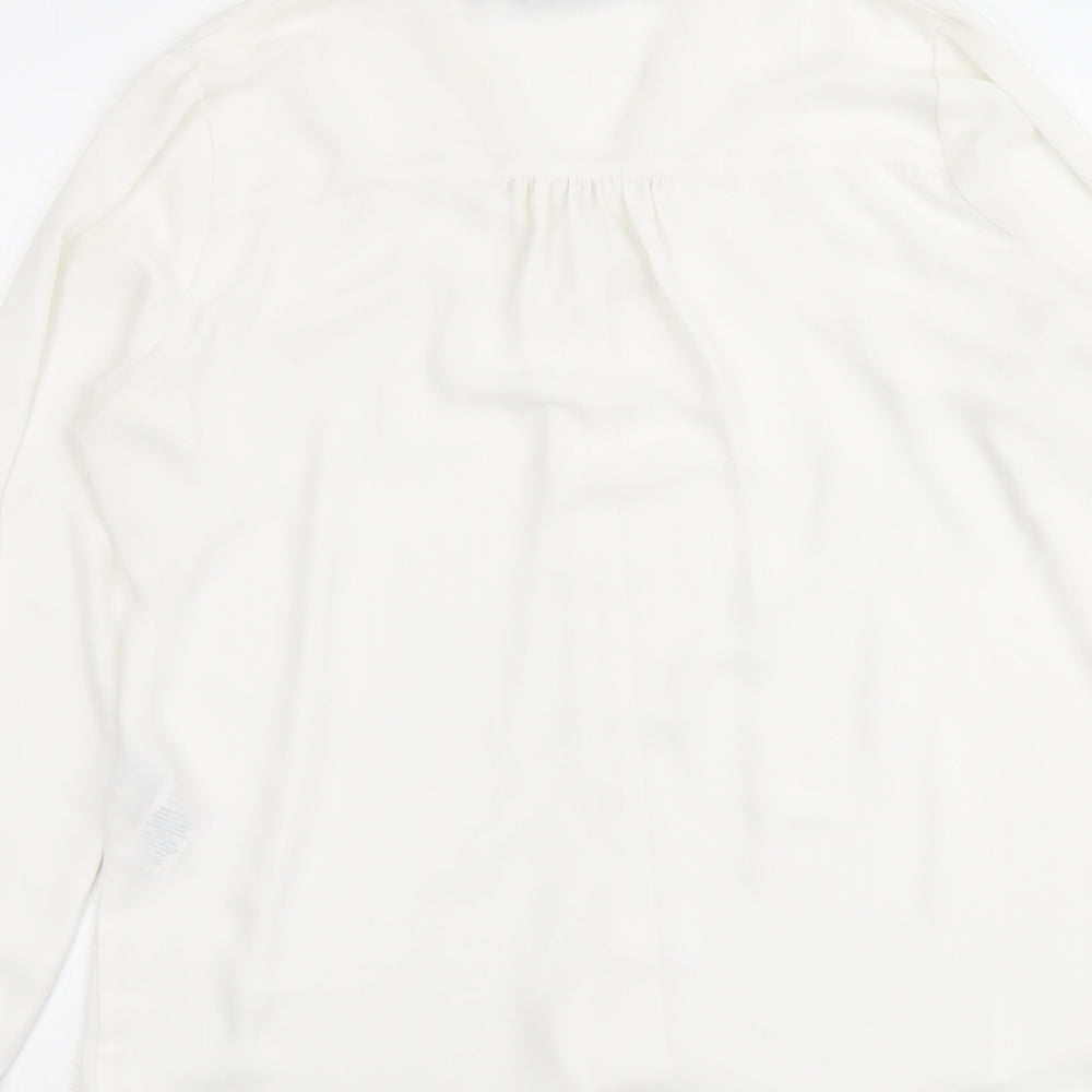 Womens UK Size 14 New Look White Basic Button-Up
