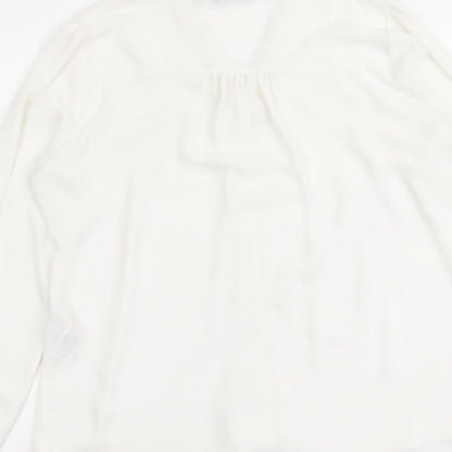 Womens UK Size 14 New Look White Basic Button-Up