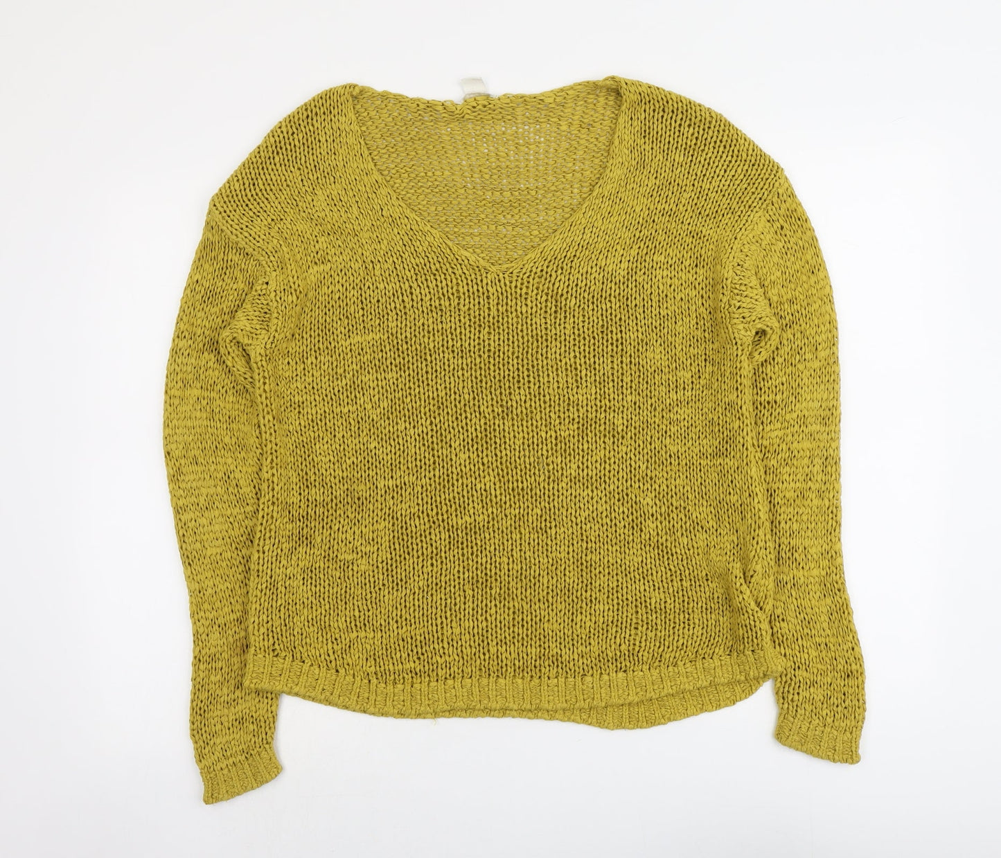 Womens UK Size L H&M Yellow Pullover Jumper