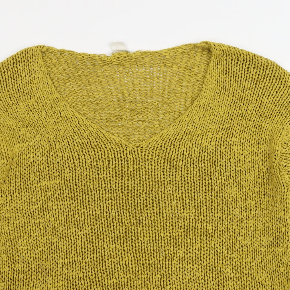 Womens UK Size L H&M Yellow Pullover Jumper
