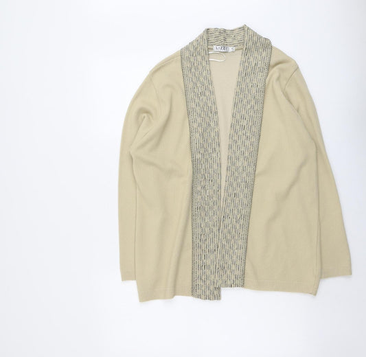 Lizzi Clarke Womens Beige V-Neck Acrylic Cardigan Jumper Size L