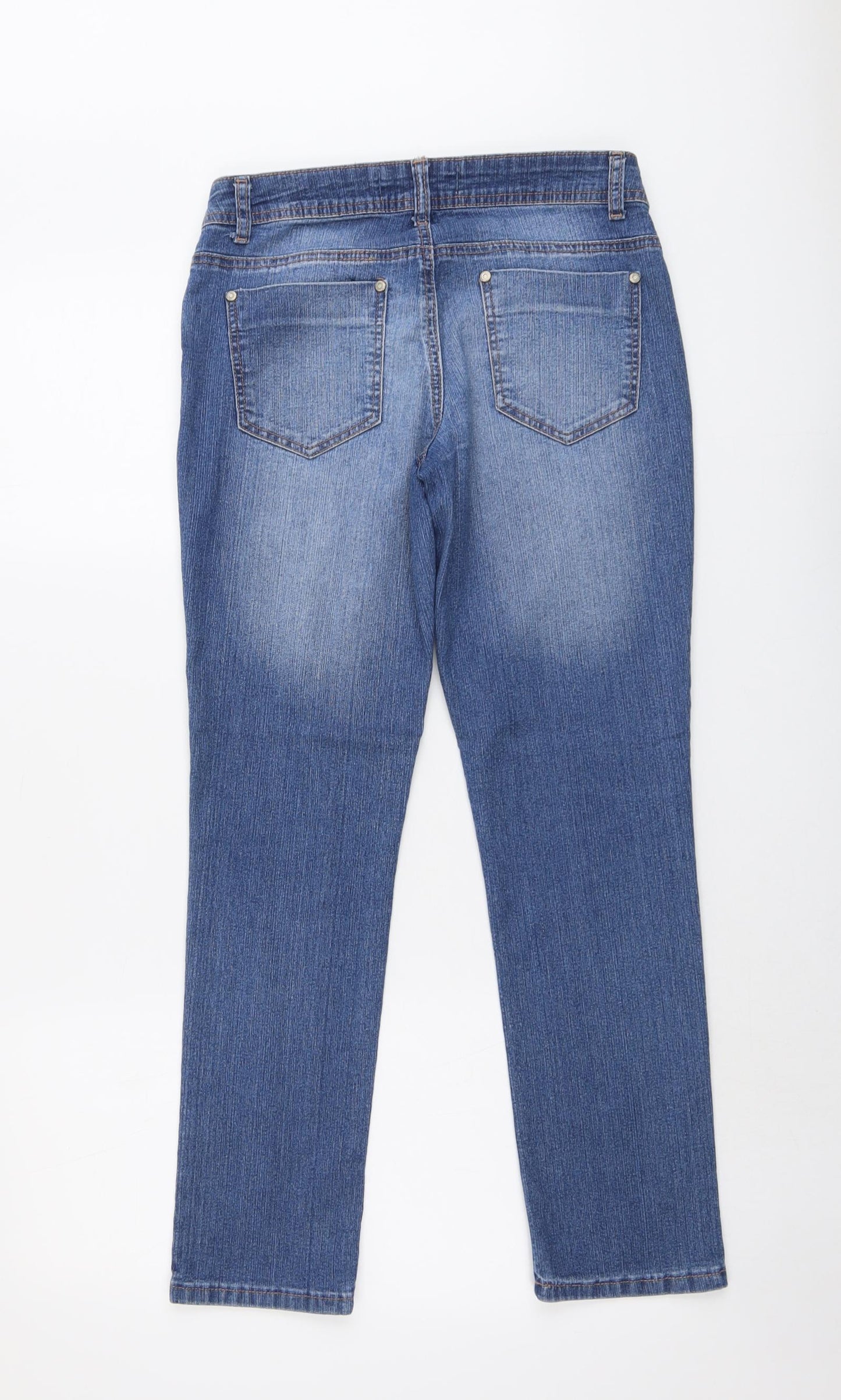 Authentic Denim Womens Blue Cotton Skinny Jeans Size 10 L28 in Regular Button