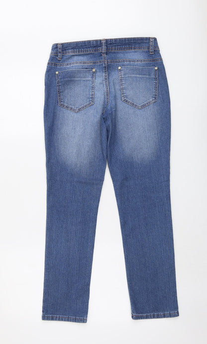 Authentic Denim Womens Blue Cotton Skinny Jeans Size 10 L28 in Regular Button