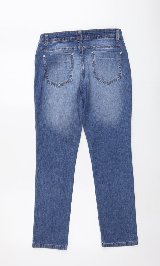 Authentic Denim Womens Blue Cotton Skinny Jeans Size 10 L28 in Regular Button