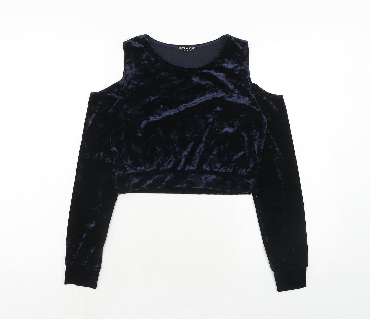 Womens UK Size 10 Select Blue Cropped Blouse