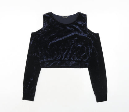 Womens UK Size 10 Select Blue Cropped Blouse