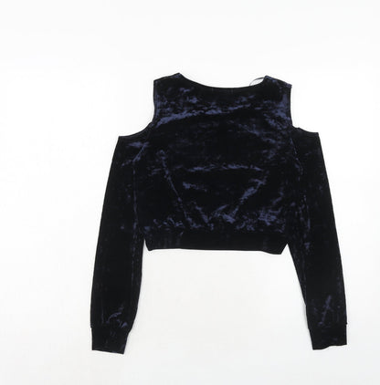 Womens UK Size 10 Select Blue Cropped Blouse