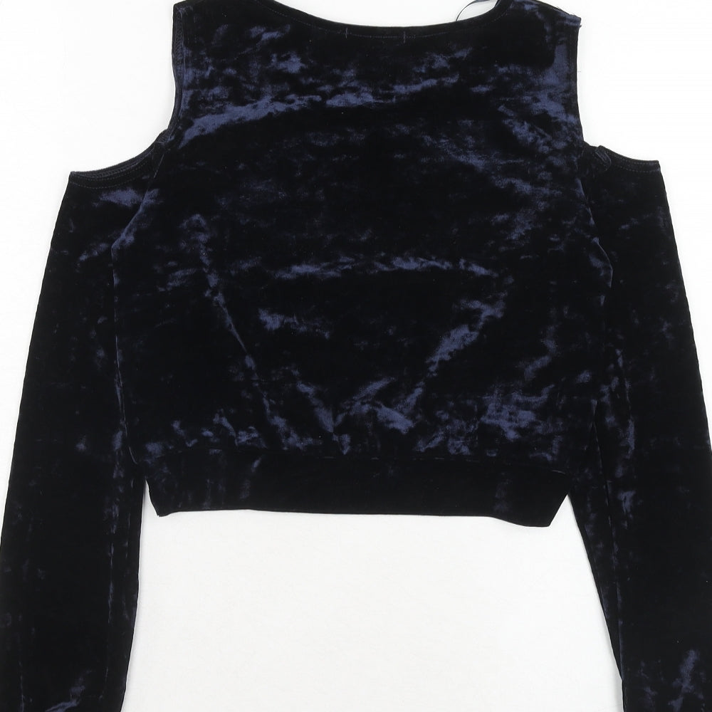 Womens UK Size 10 Select Blue Cropped Blouse