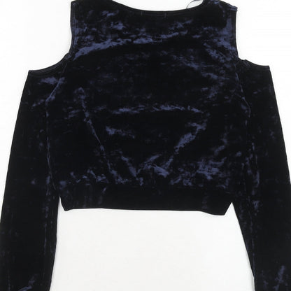 Womens UK Size 10 Select Blue Cropped Blouse