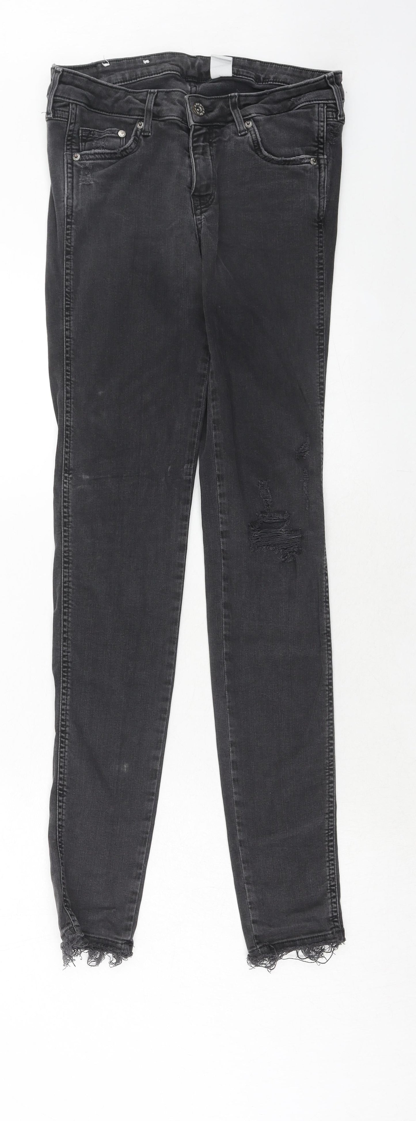 Womens UK Size 28 in H&M Regular Fit Skinny Grey Jeans