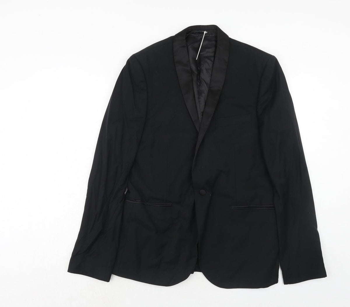 Mens UK Size 42 Topman Regular Black Suit Jacket