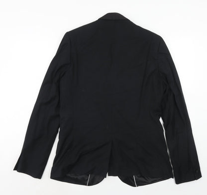 Mens UK Size 42 Topman Regular Black Suit Jacket