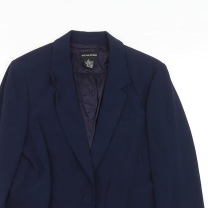 Sutton Studio Womens Blue Triacetate Jacket Suit Jacket Size 8