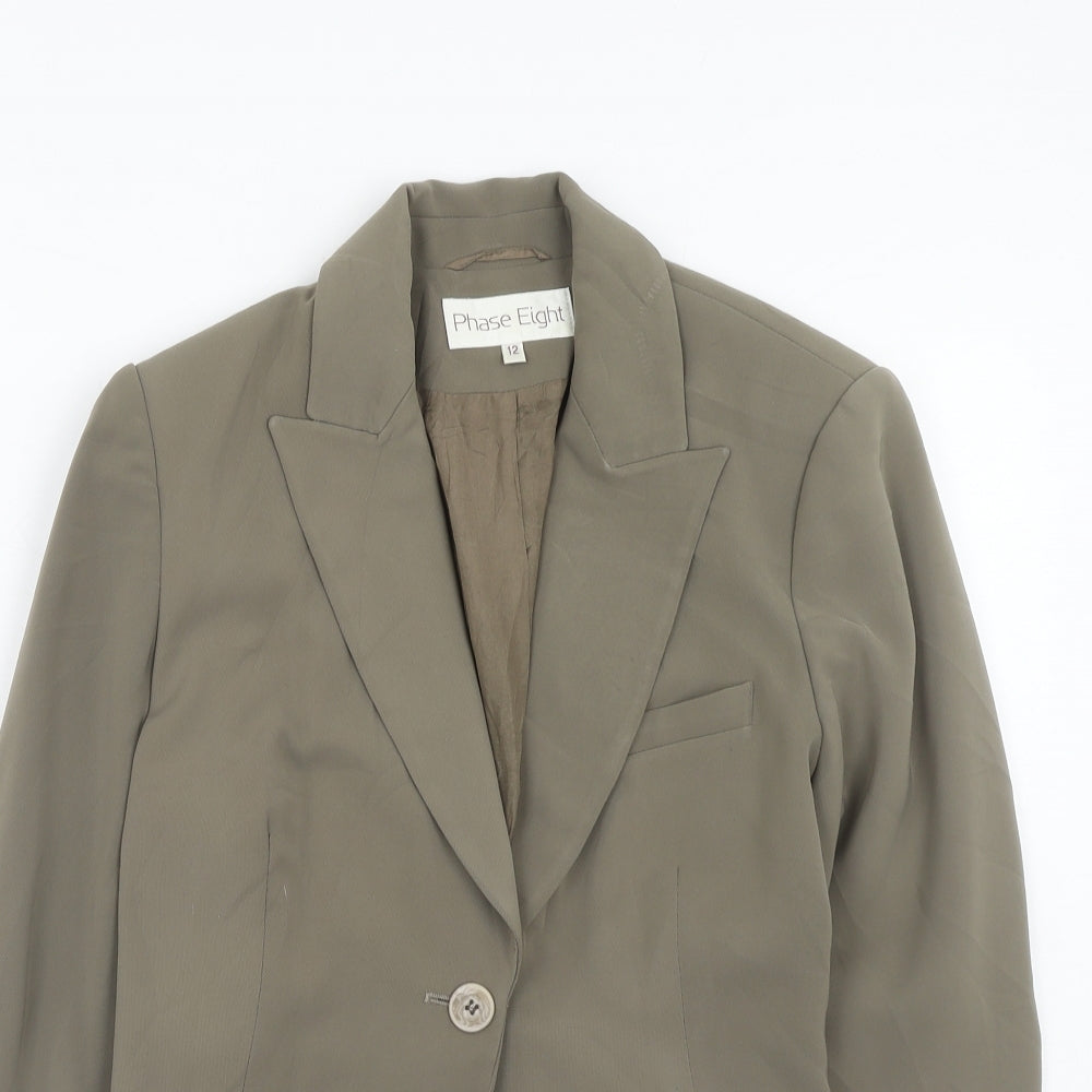 Phase Eight Womens Brown Polyester Jacket Blazer Size 12