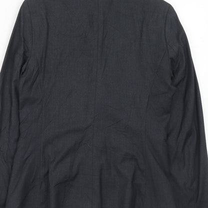 Mango Womens Blue Polyester Jacket Suit Jacket Size 8