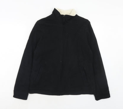 Womens UK Size 10 Marks and Spencer Black Full Zip Jumper