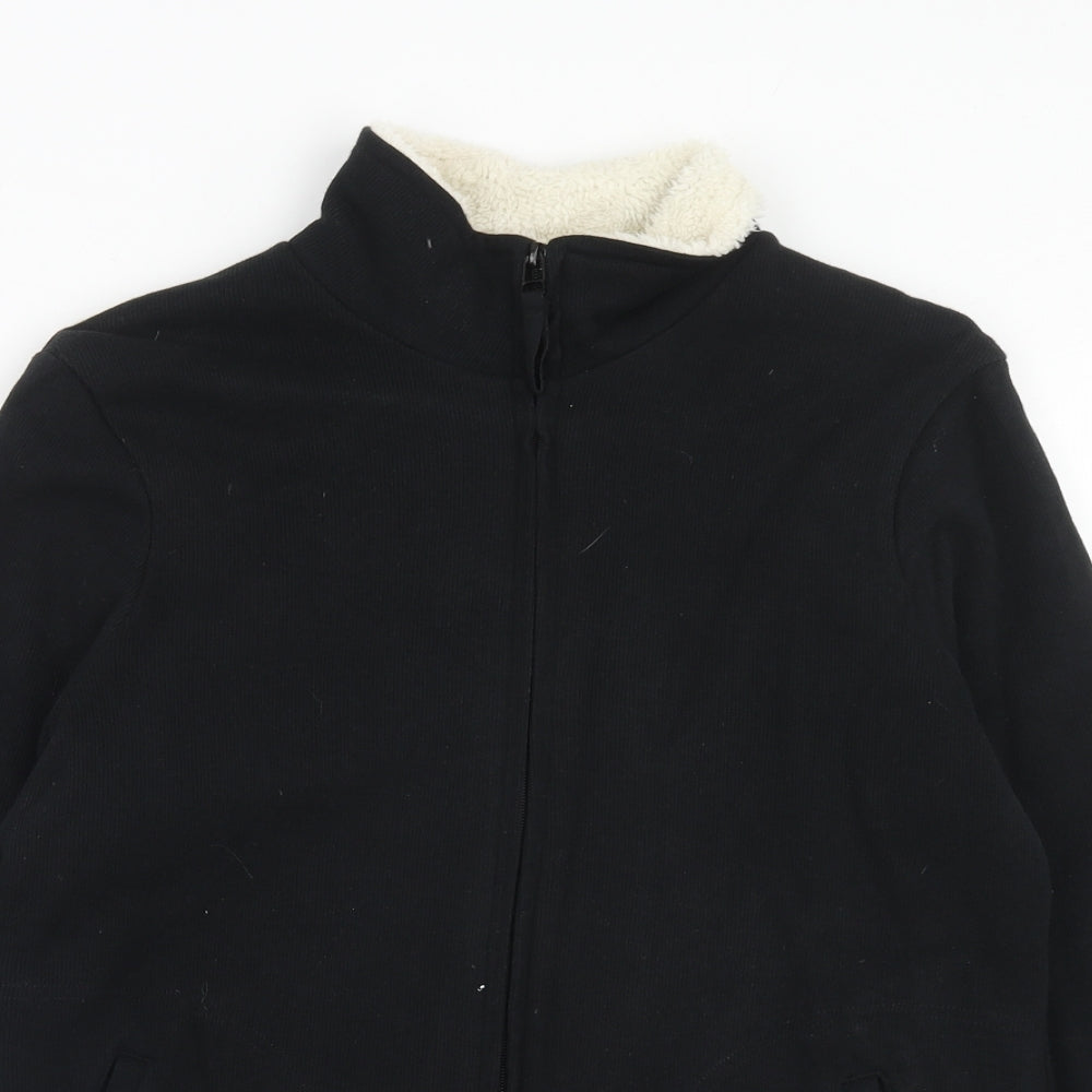 Womens UK Size 10 Marks and Spencer Black Full Zip Jumper