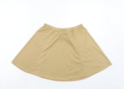 Passion Womens Yellow Polyester Skater Skirt Size 10