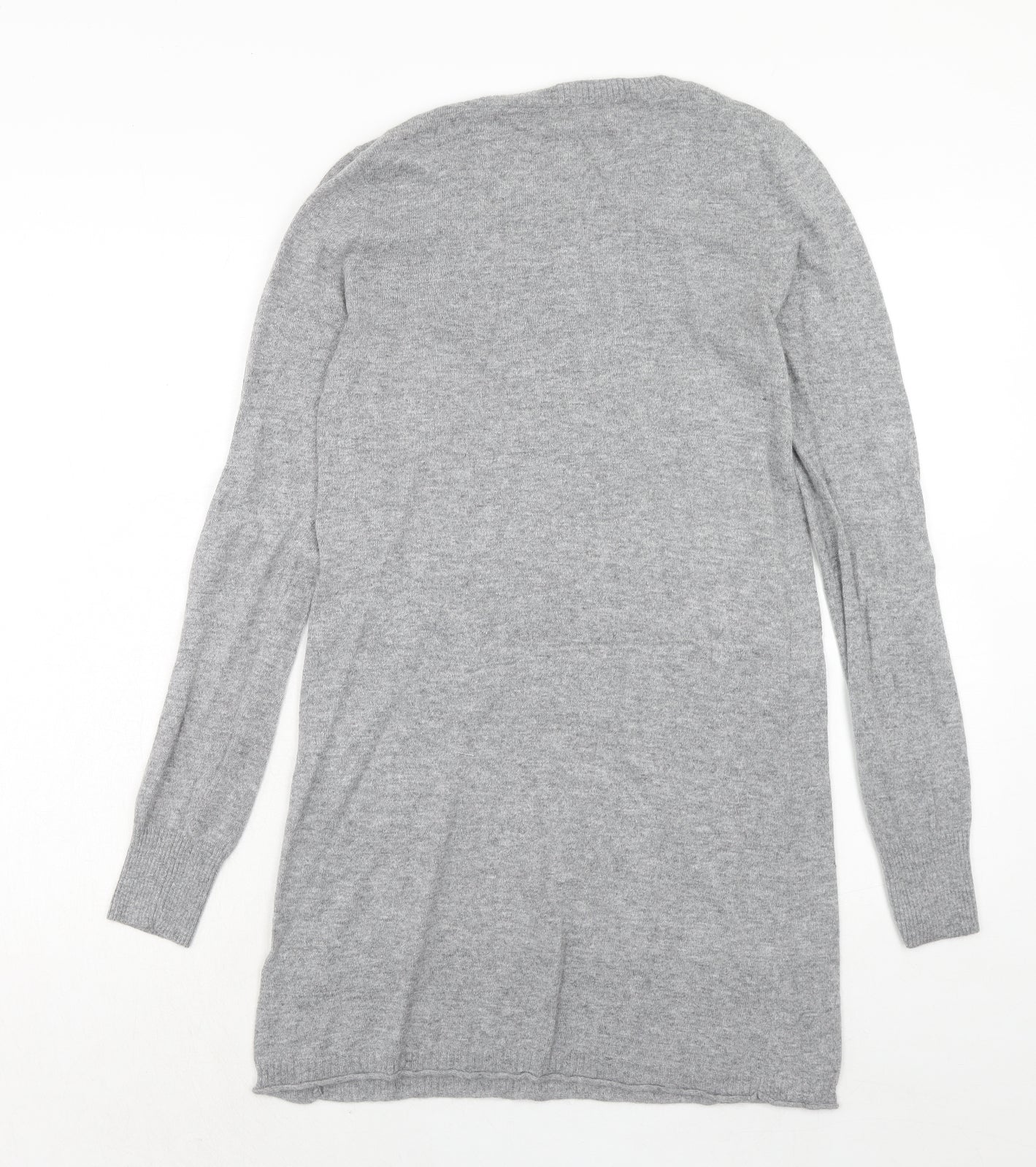 Ronit Zilkha Womens Grey Viscose Jumper Dress Size L Round Neck Pullover