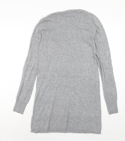 Ronit Zilkha Womens Grey Viscose Jumper Dress Size L Round Neck Pullover