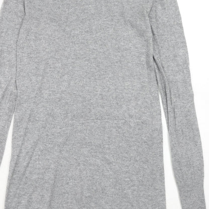 Ronit Zilkha Womens Grey Viscose Jumper Dress Size L Round Neck Pullover