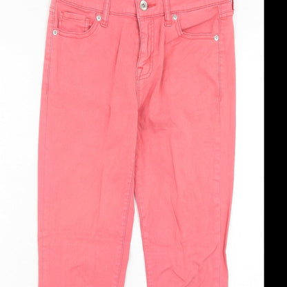 Uniqlo Womens Pink Cotton Skinny Jeans Size 28 in Regular Zip