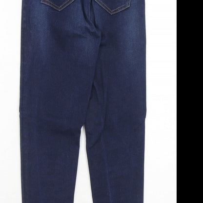 Marks and Spencer Womens Blue Cotton Skinny Jeans Size 10 Regular Zip