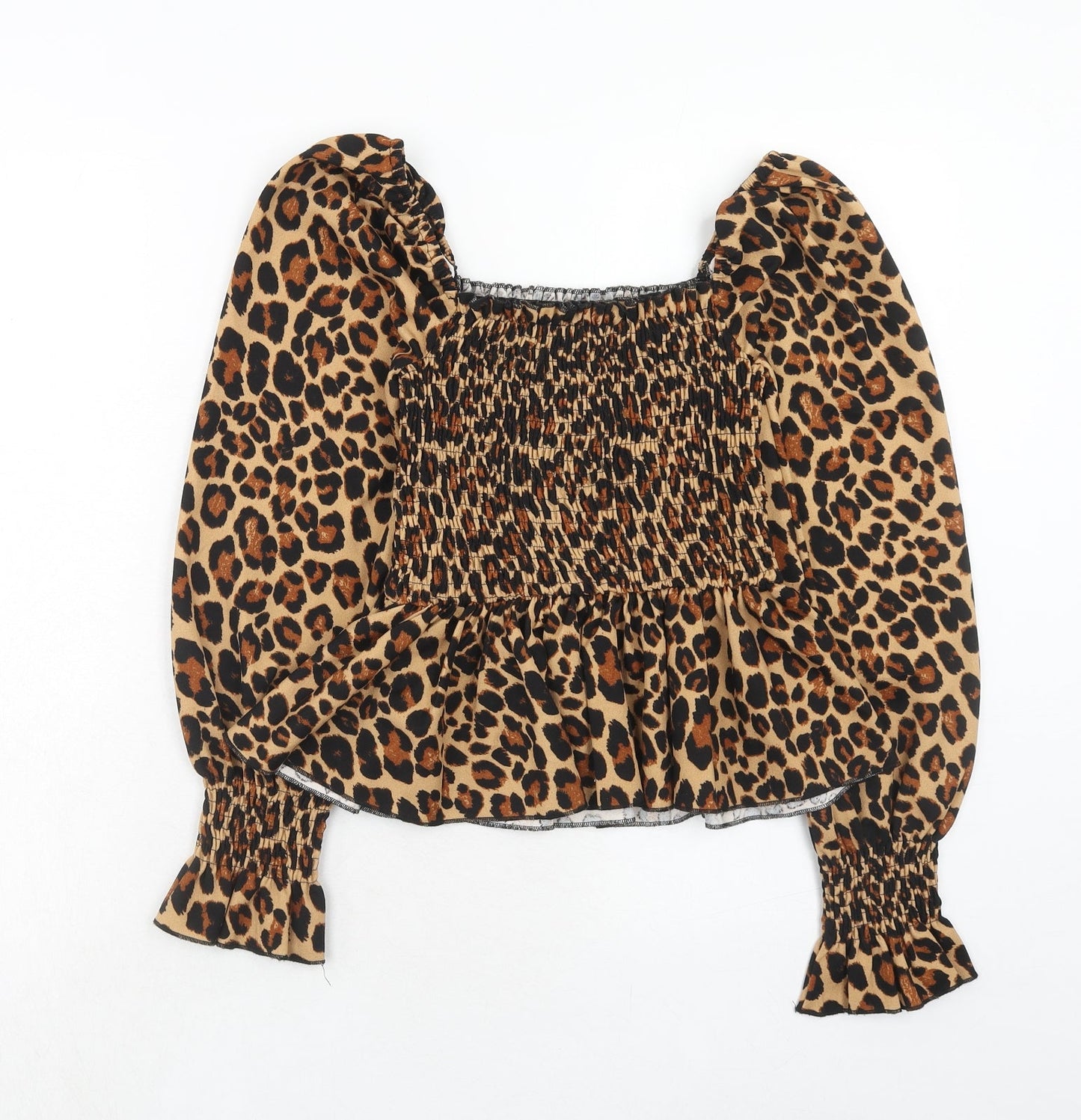 Womens UK Size 8 New Look Brown Basic Blouse