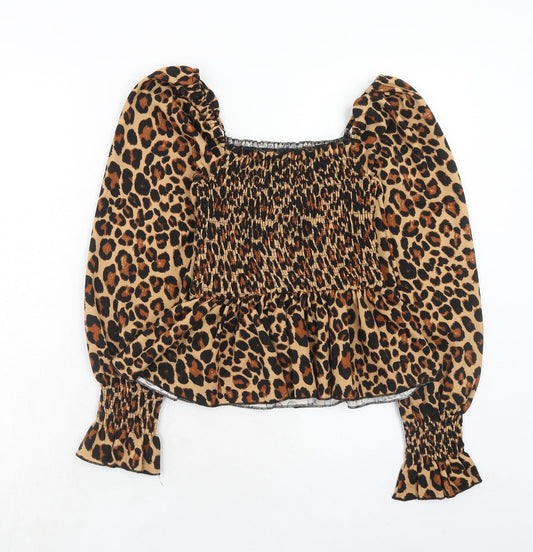 Womens UK Size 8 New Look Brown Basic Blouse