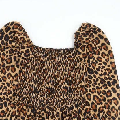 Womens UK Size 8 New Look Brown Basic Blouse