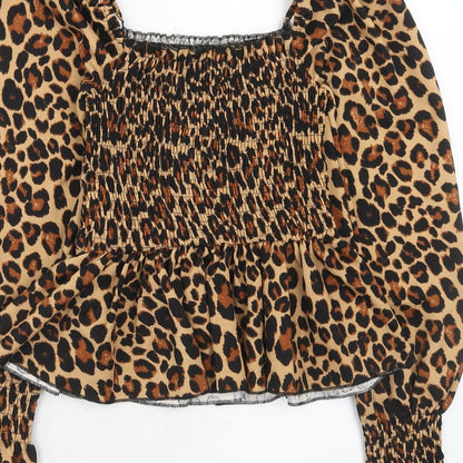 Womens UK Size 8 New Look Brown Basic Blouse