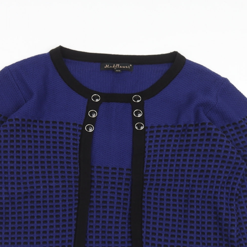 Womens UK Size S Mudflower Blue Pullover Jumper