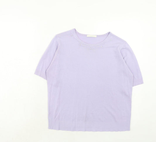 Womens UK Size 14 Marks and Spencer Purple Pullover Jumper
