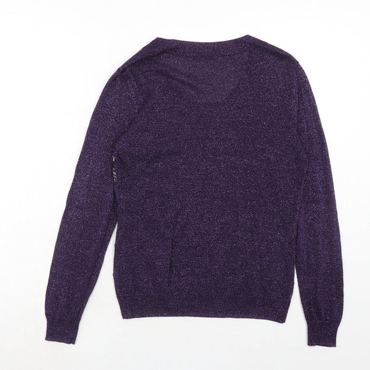 Womens UK Size S Marks and Spencer Purple Pullover Jumper