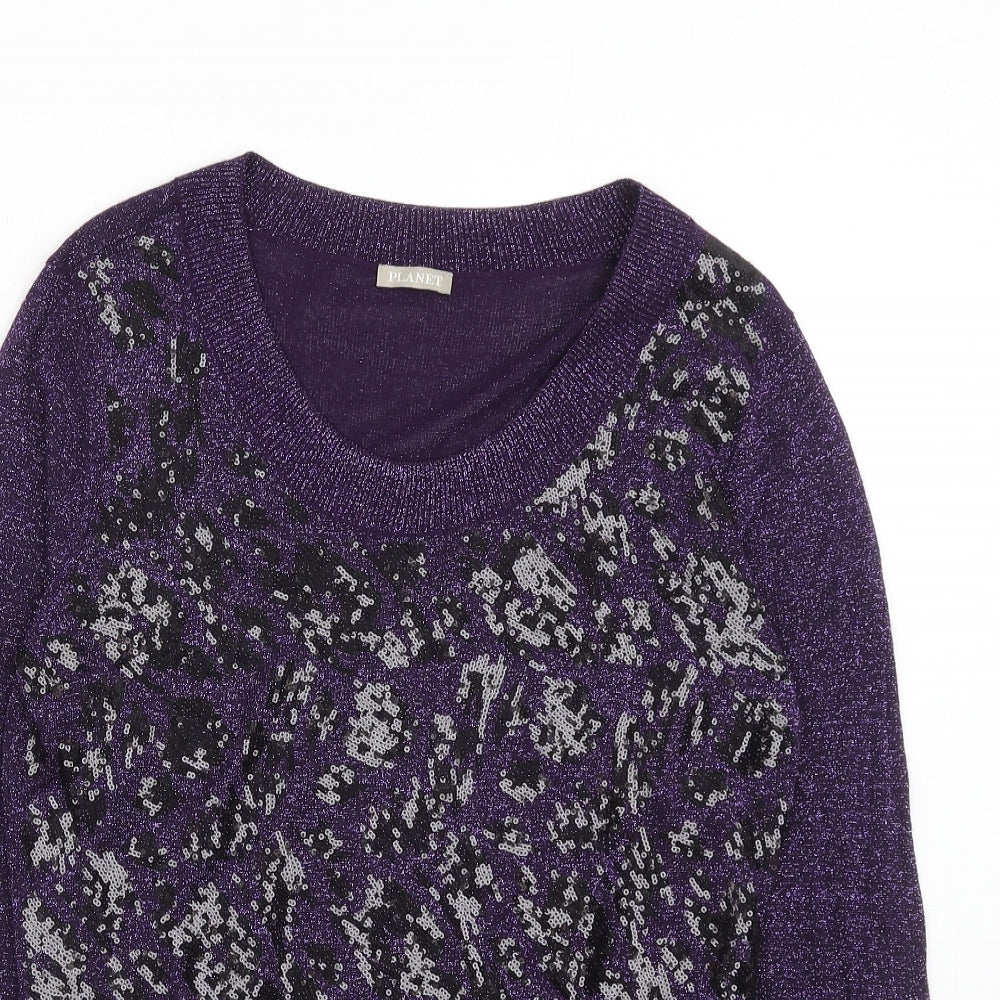 Womens UK Size S Marks and Spencer Purple Pullover Jumper