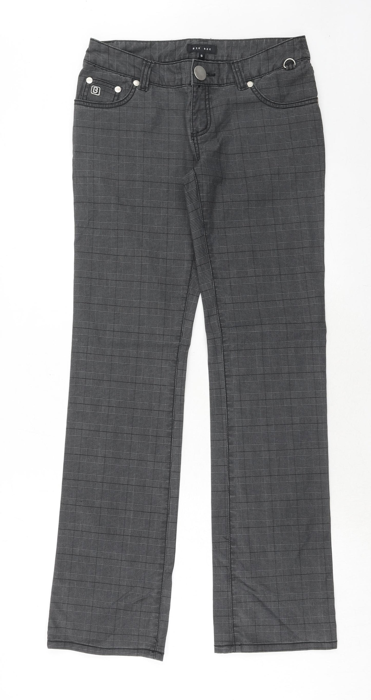 Womens UK Size S Bik Bok Regular Fit Bootcut Grey Jeans