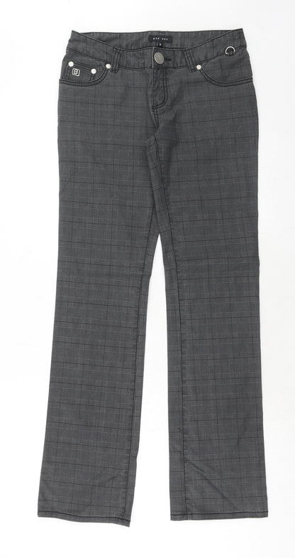 Womens UK Size S Bik Bok Regular Fit Bootcut Grey Jeans