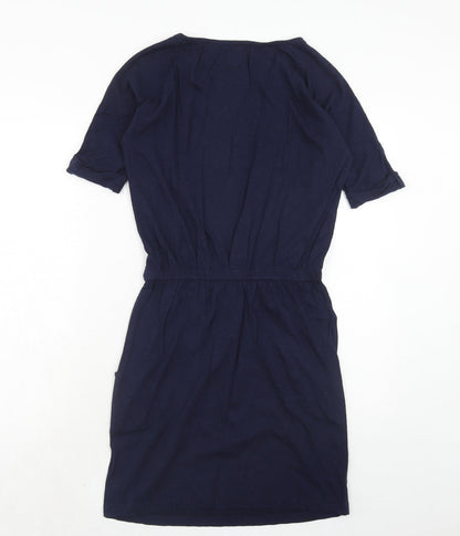 SWELL Womens Blue Cotton T-Shirt Dress Size XS Round Neck Pullover