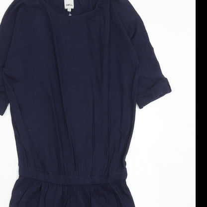 SWELL Womens Blue Cotton T-Shirt Dress Size XS Round Neck Pullover