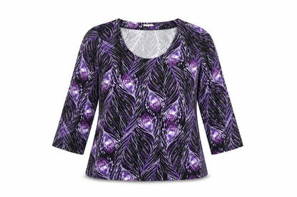 Womens UK Size S Minuet Purple Basic T-Shirt