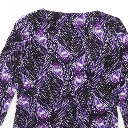 Womens UK Size S Minuet Purple Basic T-Shirt