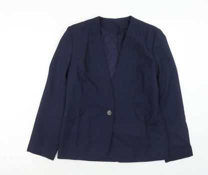 Debenhams Womens Blue Polyester Jacket Suit Jacket Size 10