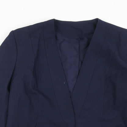 Debenhams Womens Blue Polyester Jacket Suit Jacket Size 10