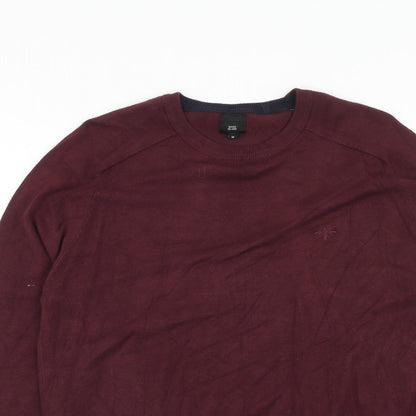 River Island Mens Purple Crew Neck Viscose Pullover Jumper Size M Long Sleeve